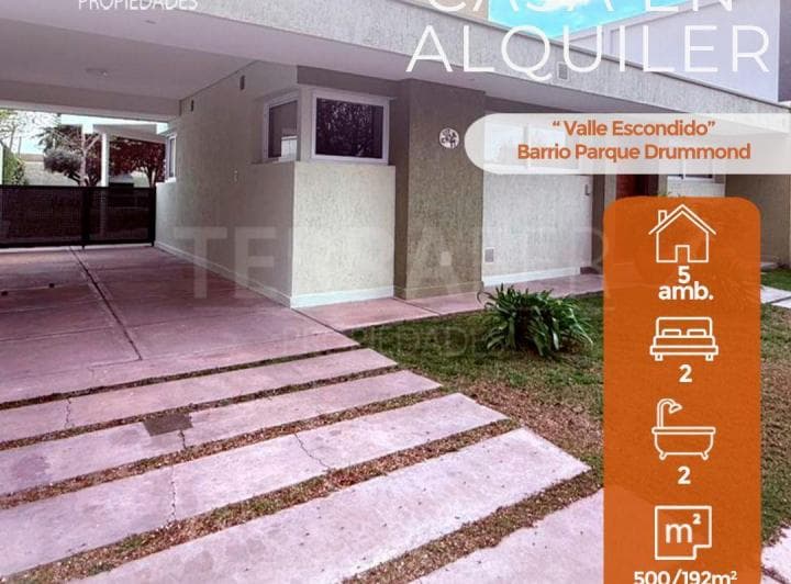 alquila casa en Valle Escondido dentro del barrio Parque Drummond 1