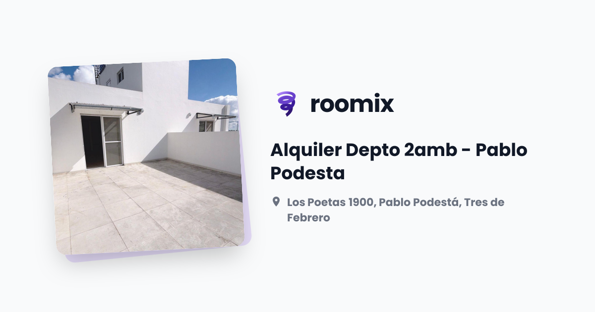 Depto 2 amb en alquiler en Pablo Podestá, Tres de Febrero de 113m²