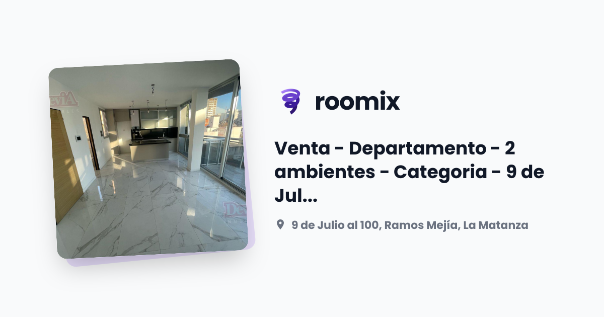 Venta - Departamento - 2 amb - Categoria - 9 de Julio - Ramos Mejia en ...