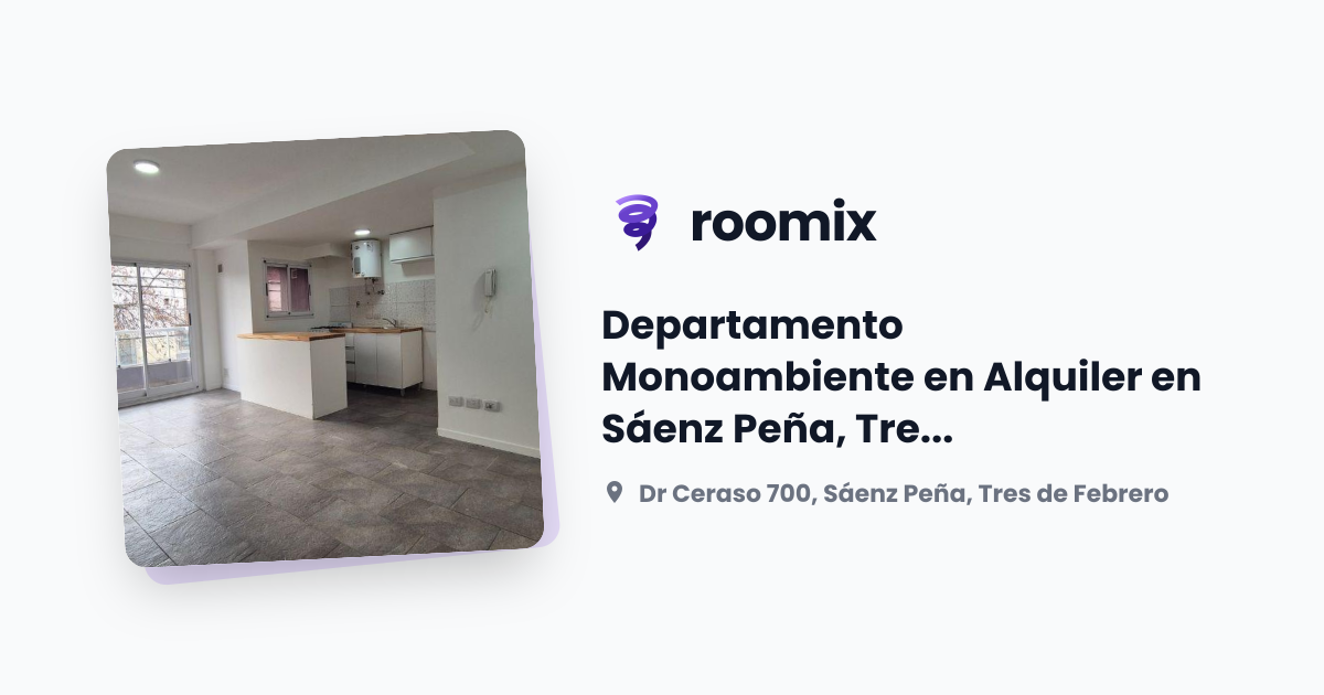 Depto Monoambiente en Alquiler en Sáenz Peña, Tres de Febrero de 30m²