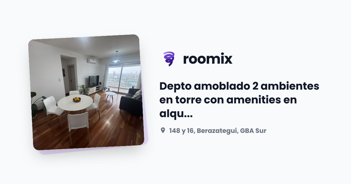 Depto amoblado 2 amb en torre con amenities en alquiler, con cochera ...